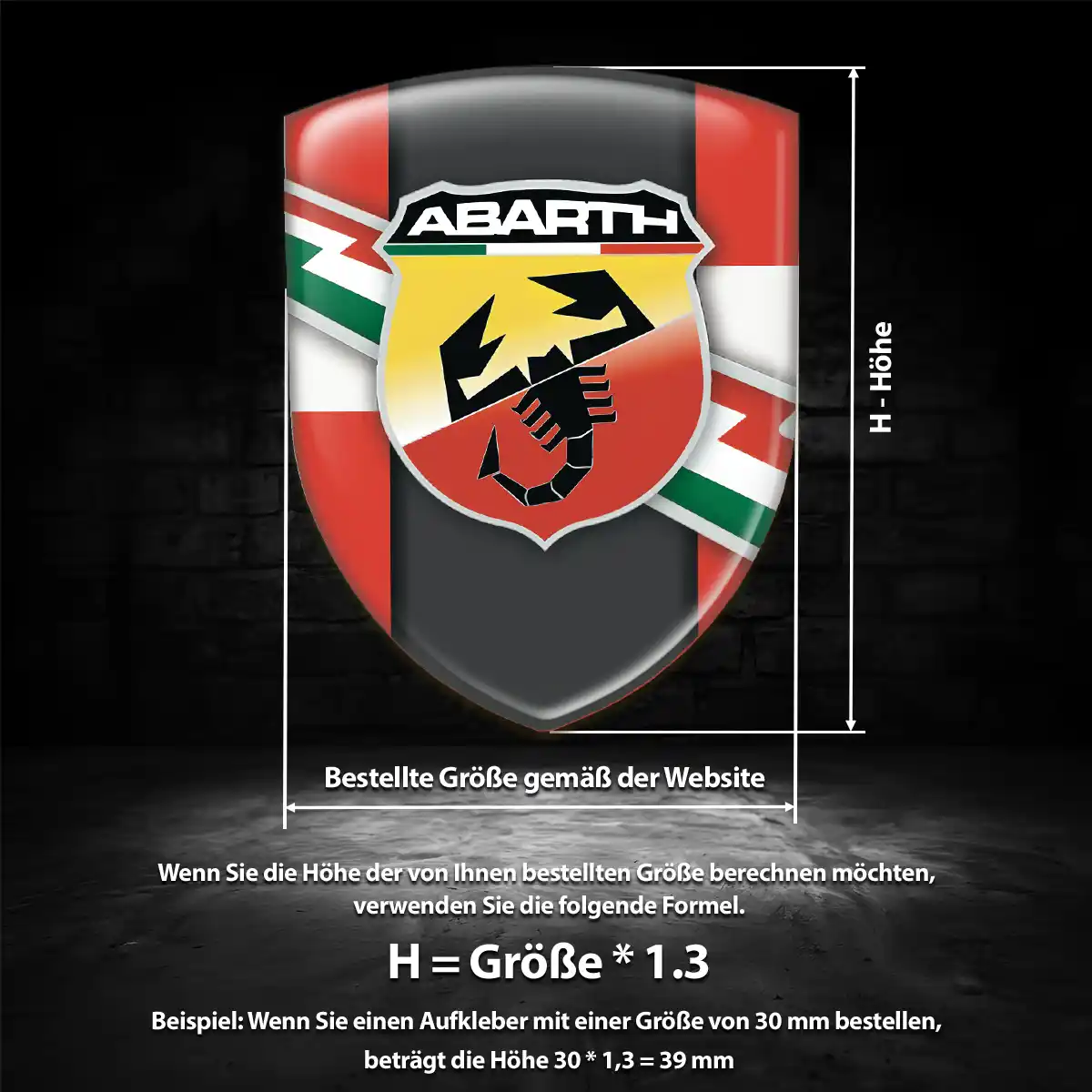 Abarth Aufkleber 3D Gel Wappen Höchste Qualität