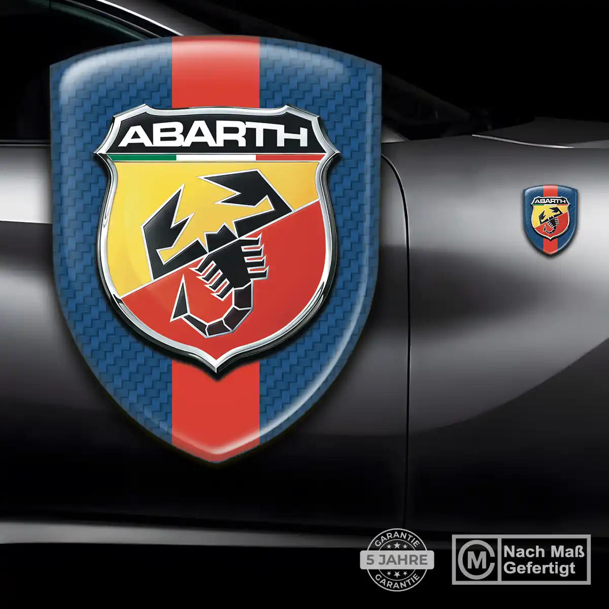 Abarth Aufkleber 3D Gel Wappen Hochwertiges Harz