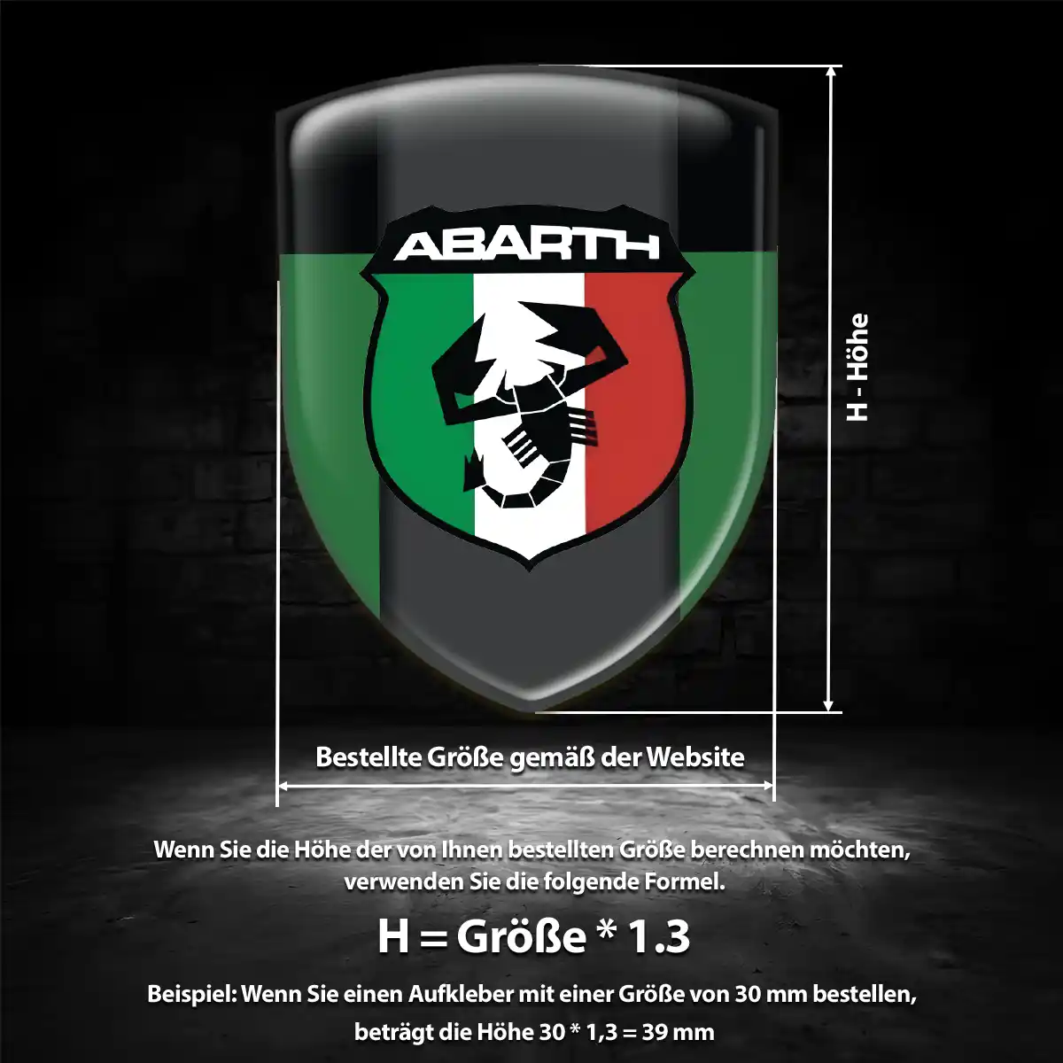 Abarth Aufkleber 3D Gel Wappen Hohe Qualität