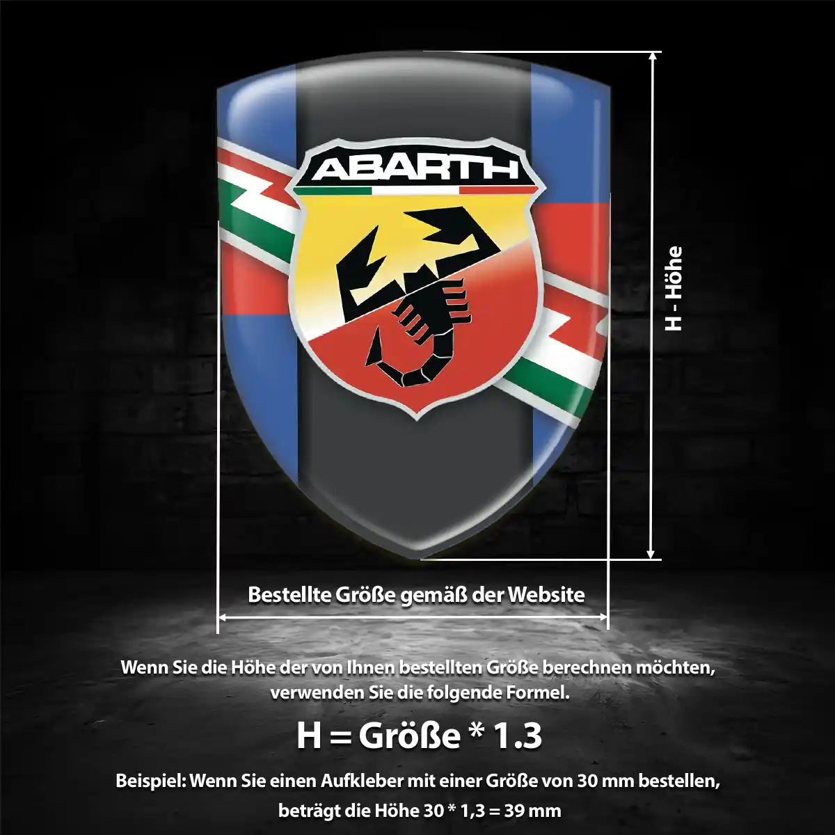 Abarth Aufkleber 3D Gel Wappen Luxus-Edition