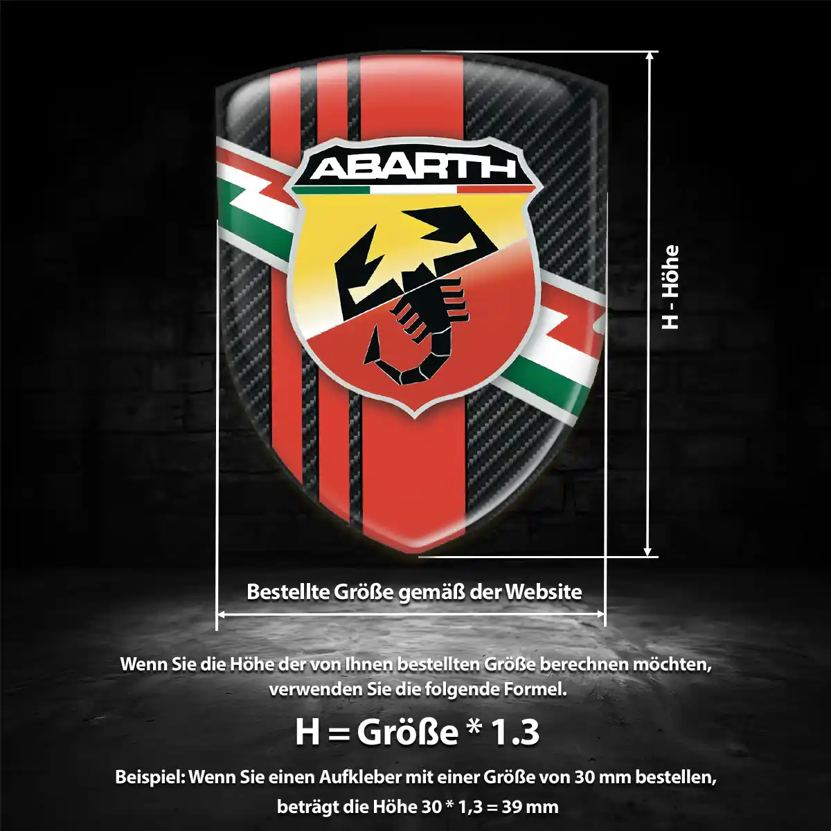 Abarth Aufkleber 3D Gel Wappen Markenedition