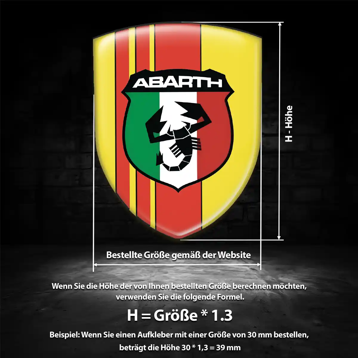 Abarth Aufkleber 3D Gel Wappen Modernes Design