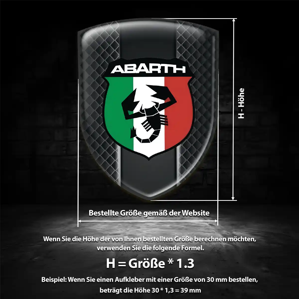 Abarth Aufkleber 3D Gel Wappen Premium-Edition