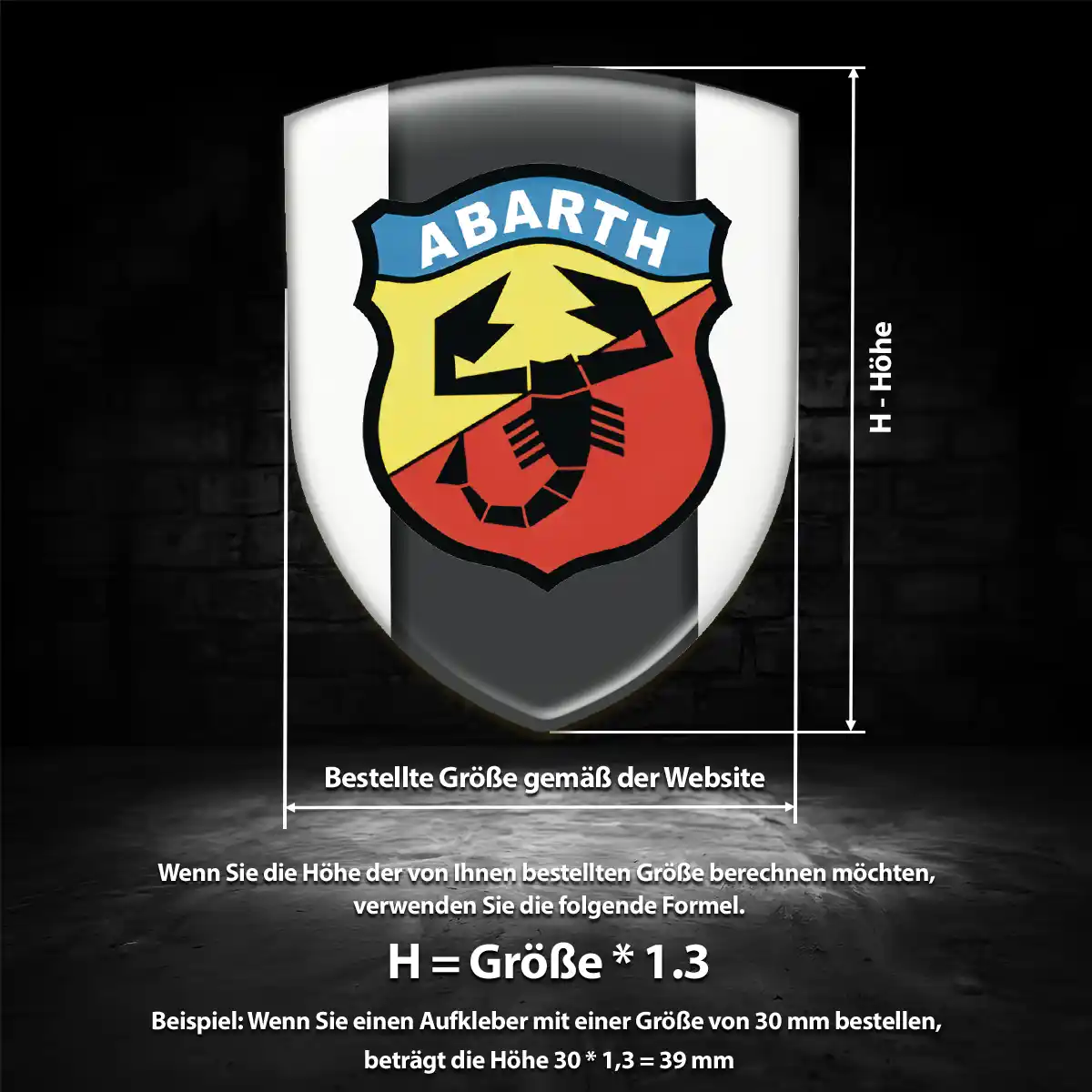 Abarth Aufkleber 3D Gel Wappen Premiumqualität