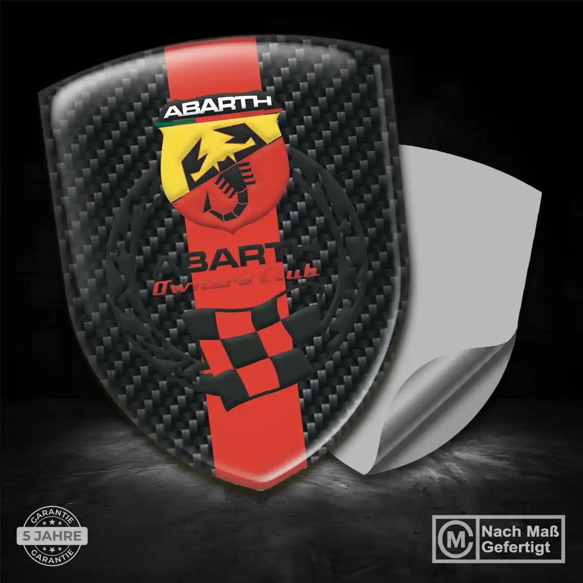 Abarth Aufkleber 3D Gel Wappen Stilvolles Design