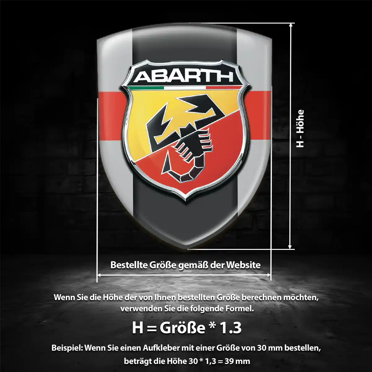 Abarth Aufkleber 3D Gel Wappen Tuningfahrzeug