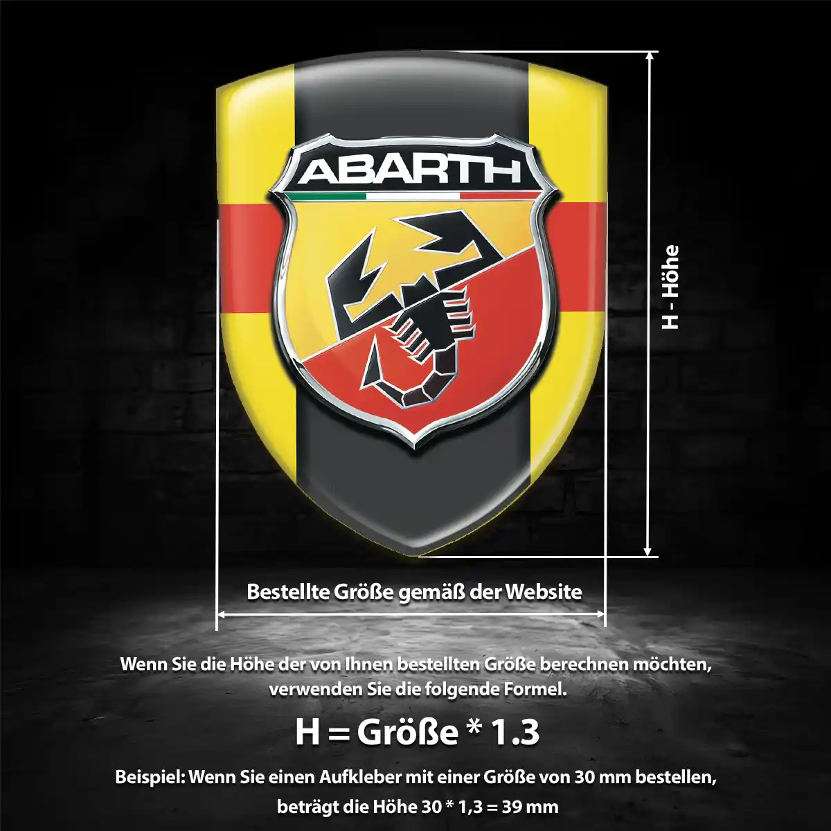 Abarth Aufkleber Auto Hochwertiges Harz