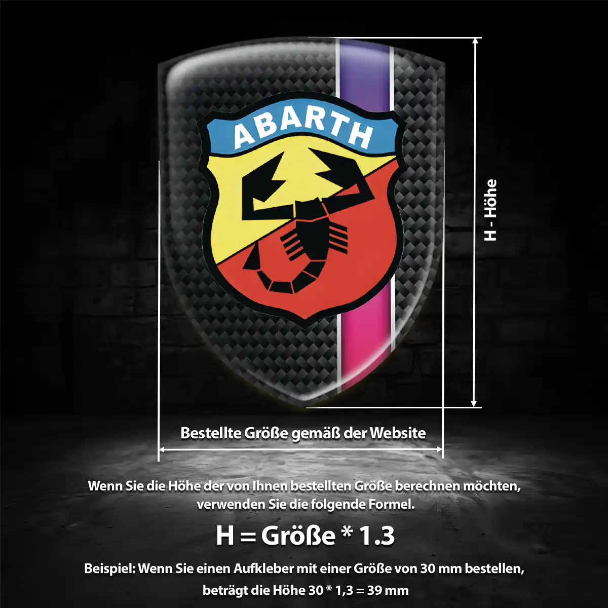 Abarth Aufkleber Emblem Auto Hochwertiges Harz