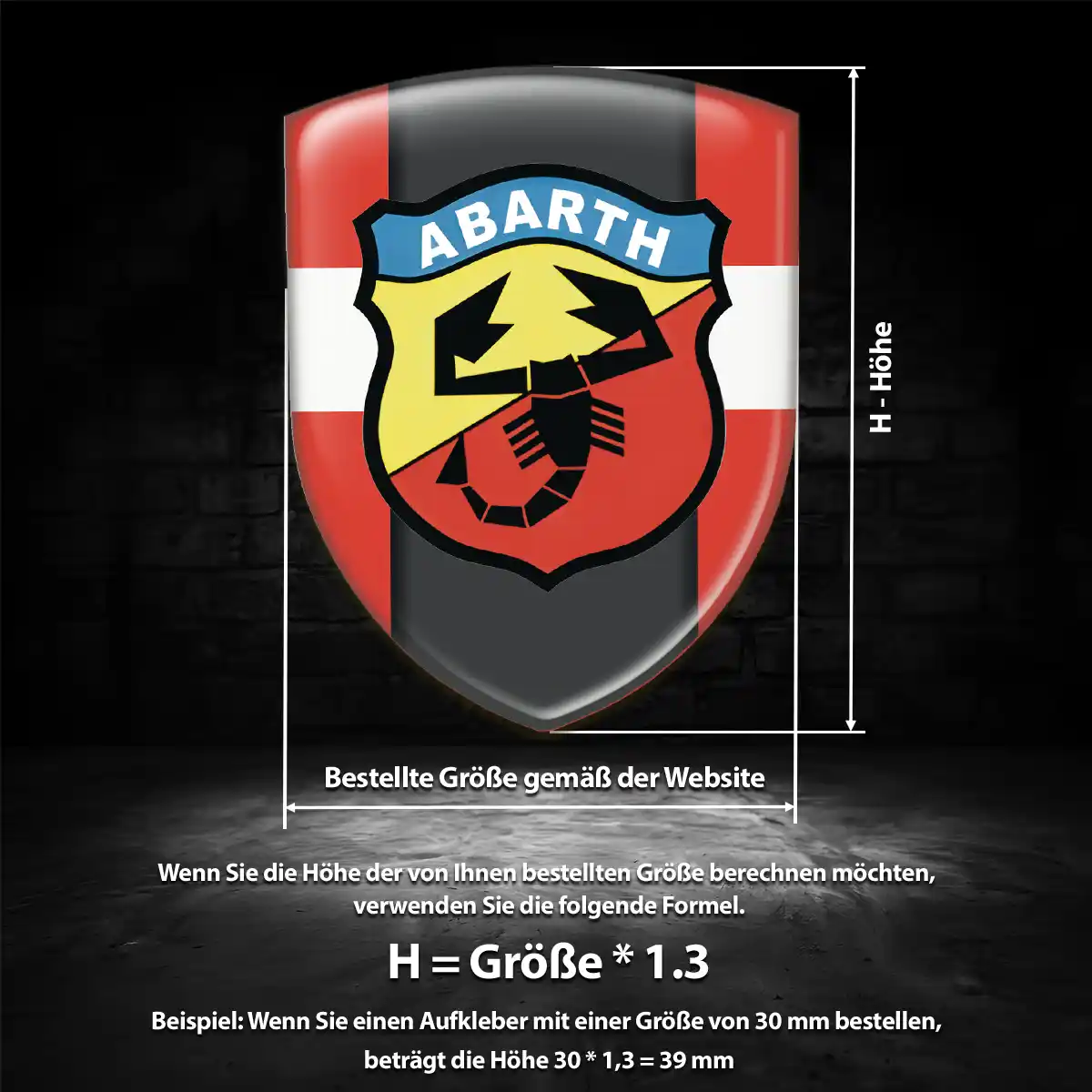 Abarth Aufkleber Emblem Hochwertiges Harz