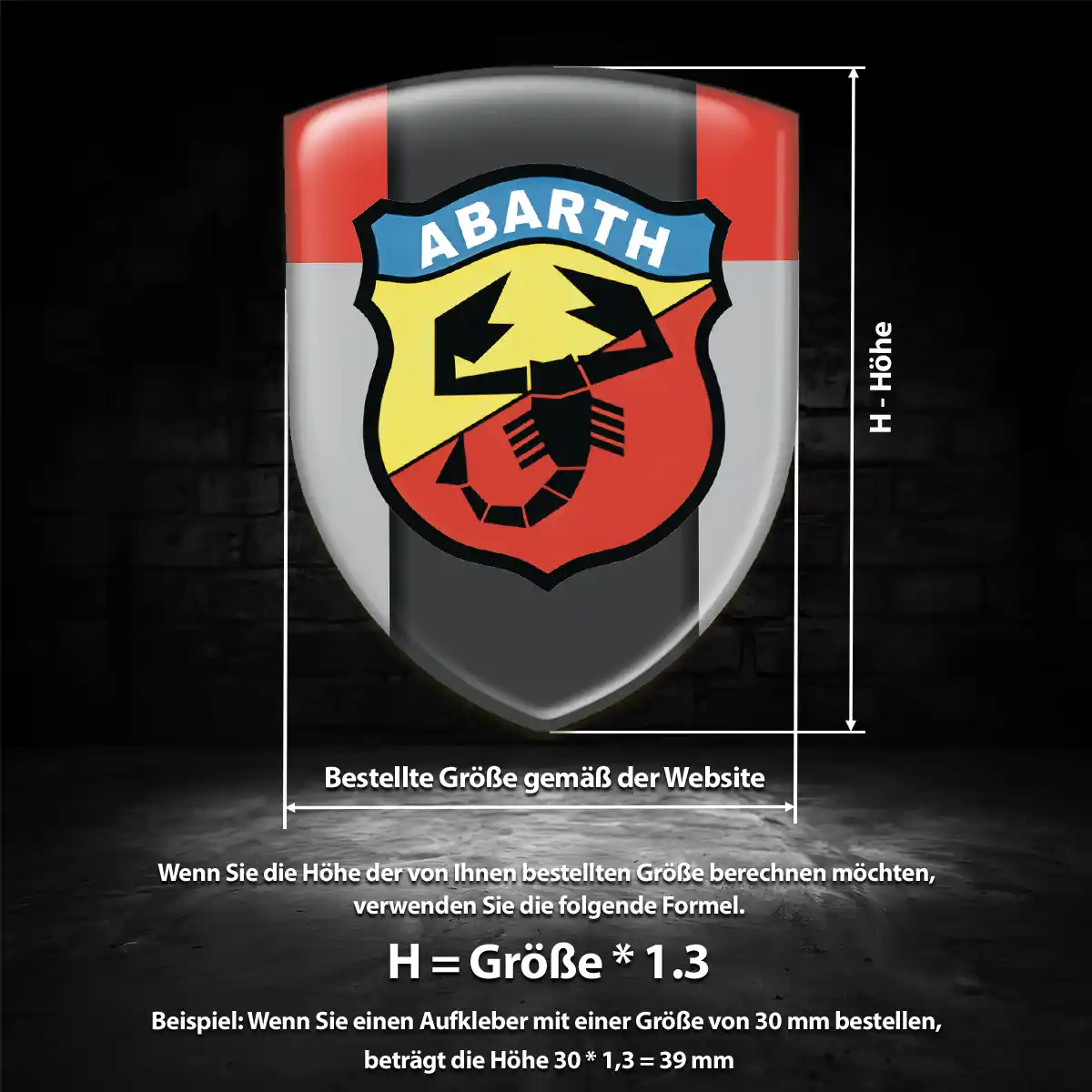 Abarth Aufkleber Emblem Hohe Qualität