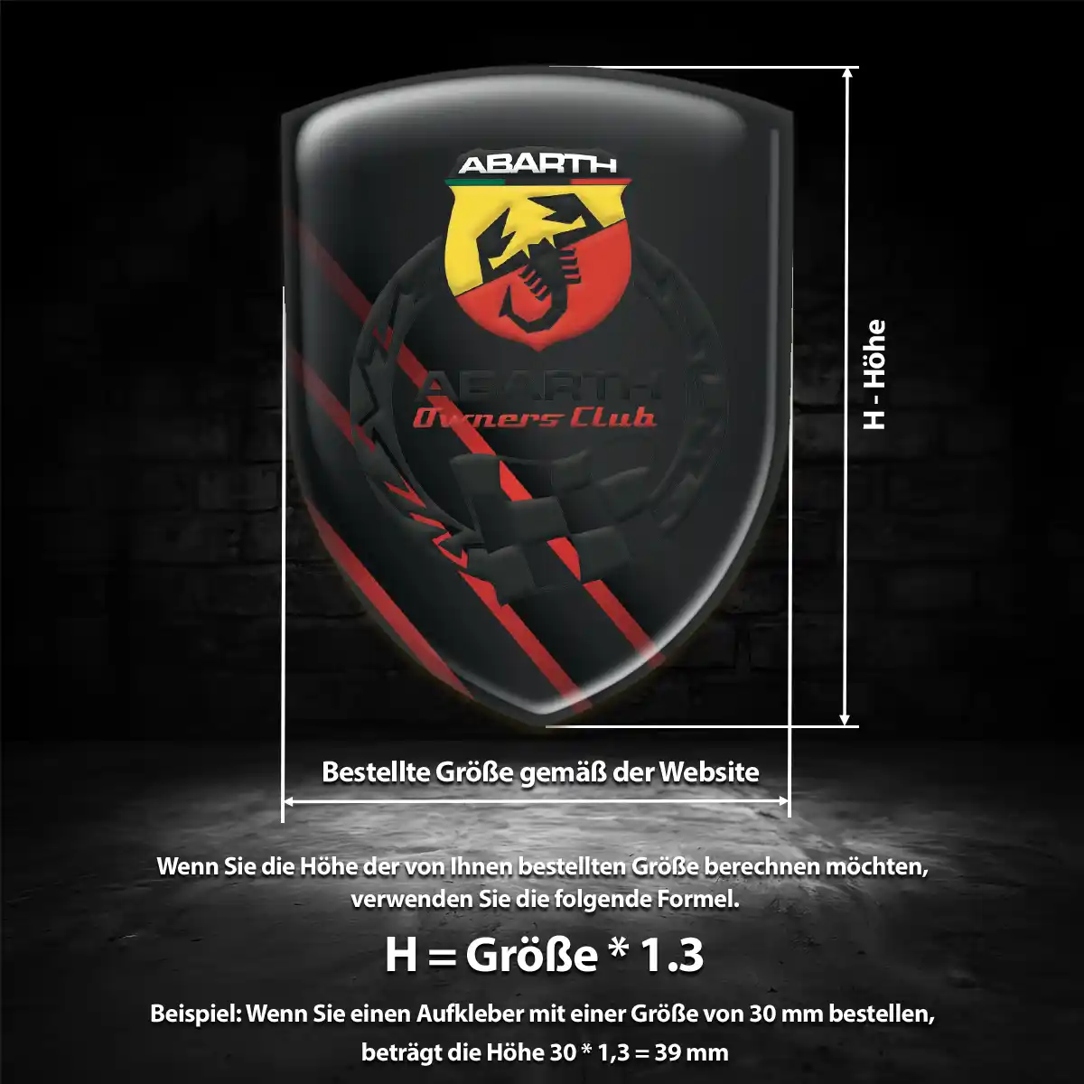 Abarth Aufkleber Emblem Interieurdesign