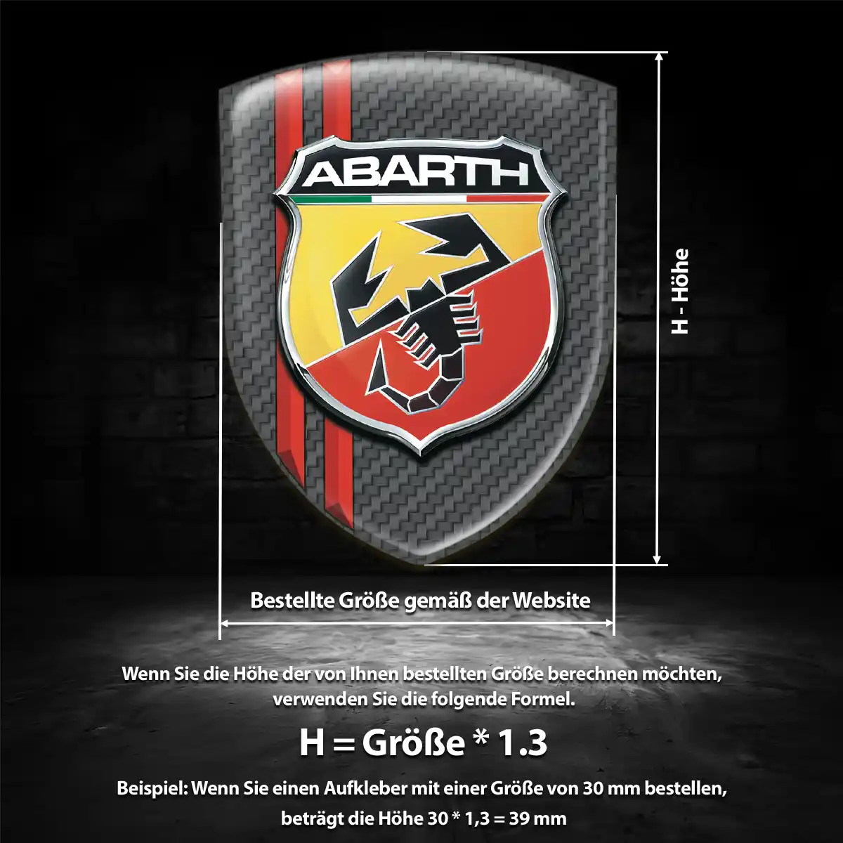 Abarth Aufkleber Emblem Wappen Auto Luxus-Edition