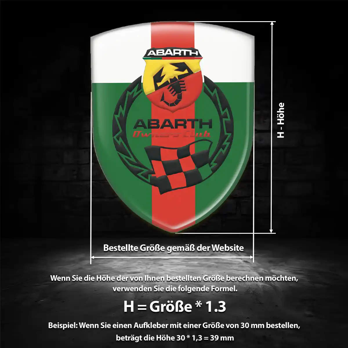 Abarth Aufkleber Emblem Wappen Auto Premium-Edition