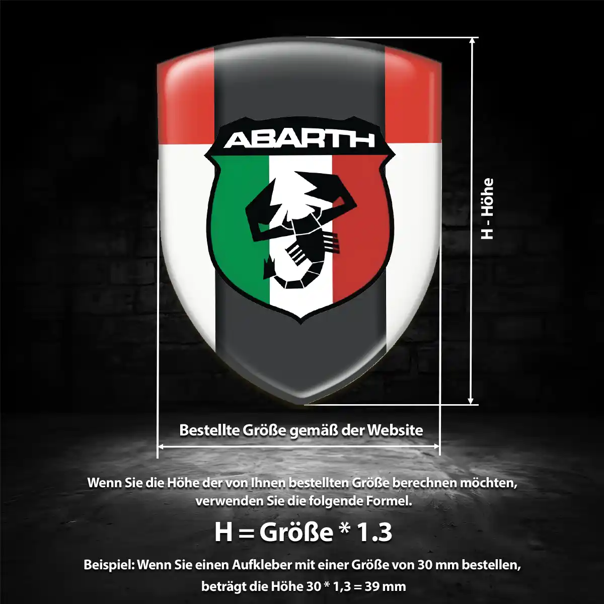 Abarth Aufkleber Emblem Wappen Höchste Qualität
