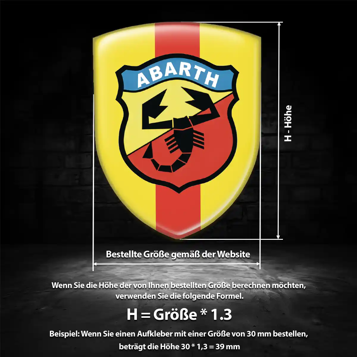 Abarth Aufkleber Emblem Wappen Interieurdesign