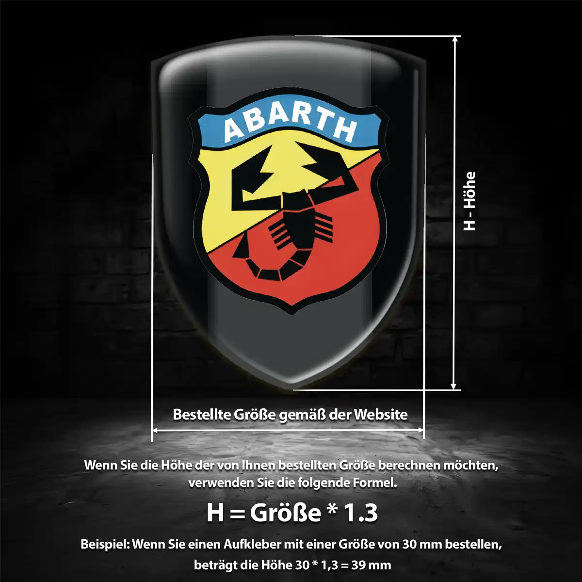 Abarth Aufkleber Emblem Wappen Luxus-Edition