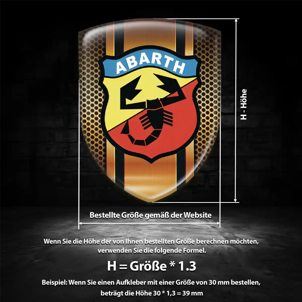 Abarth Aufkleber Embleme Silikon Ausdrucksstarkes Design