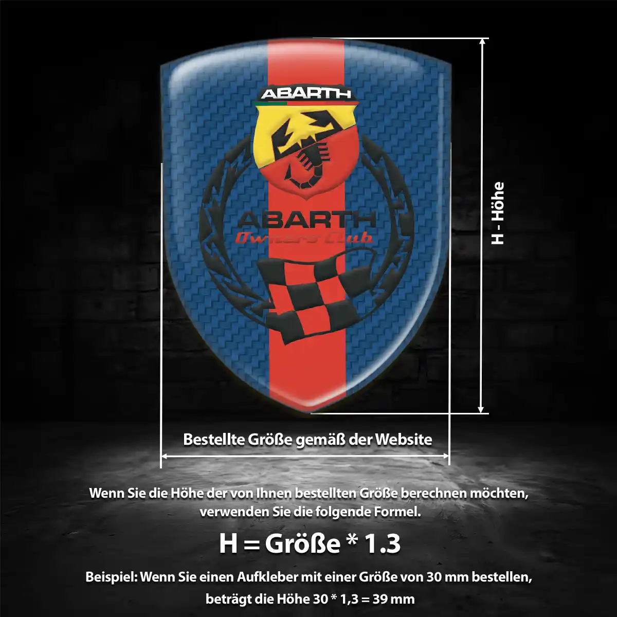 Abarth Aufkleber Embleme Silikon Auto Edles Design
