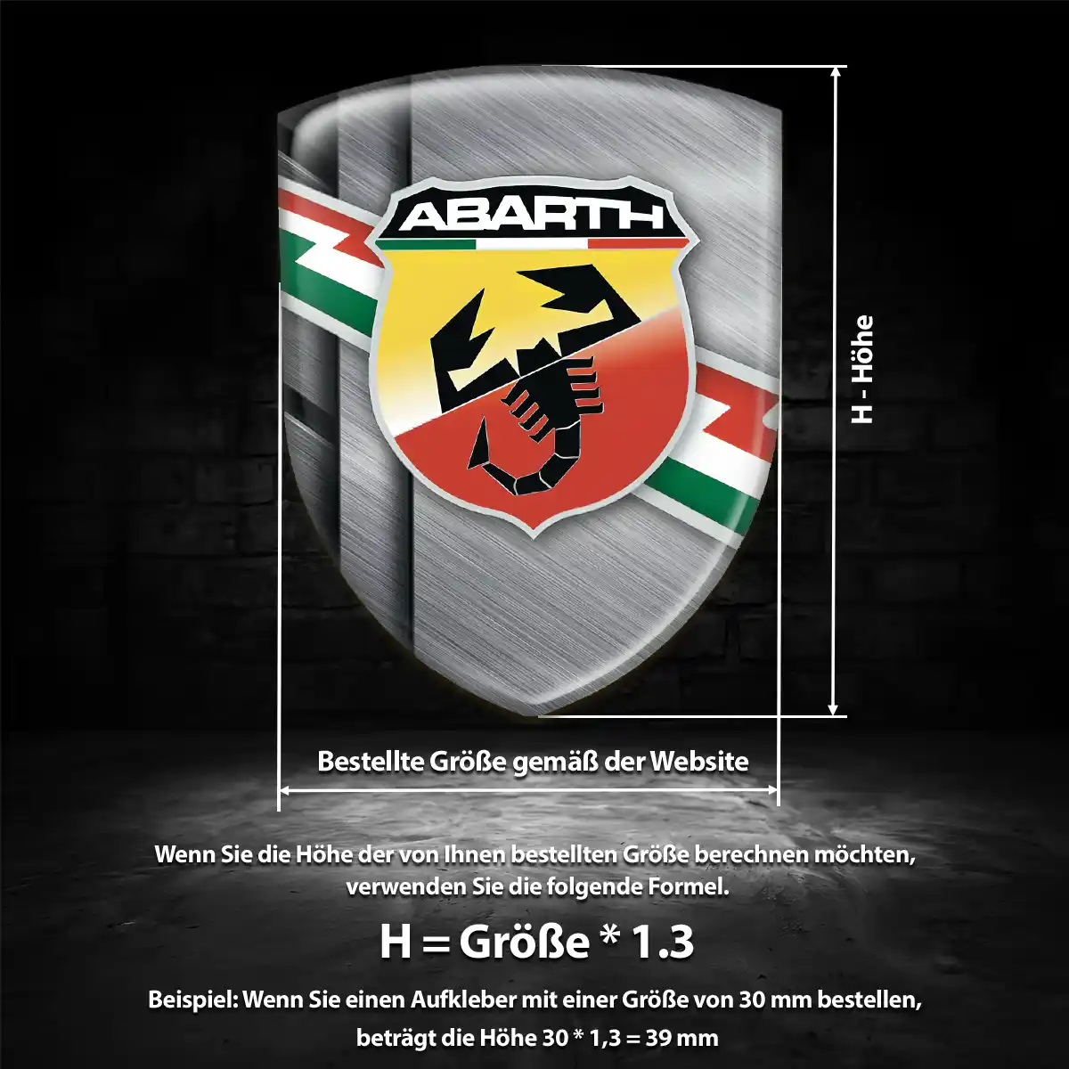Abarth Aufkleber Embleme Silikon Auto Exterieurdesign