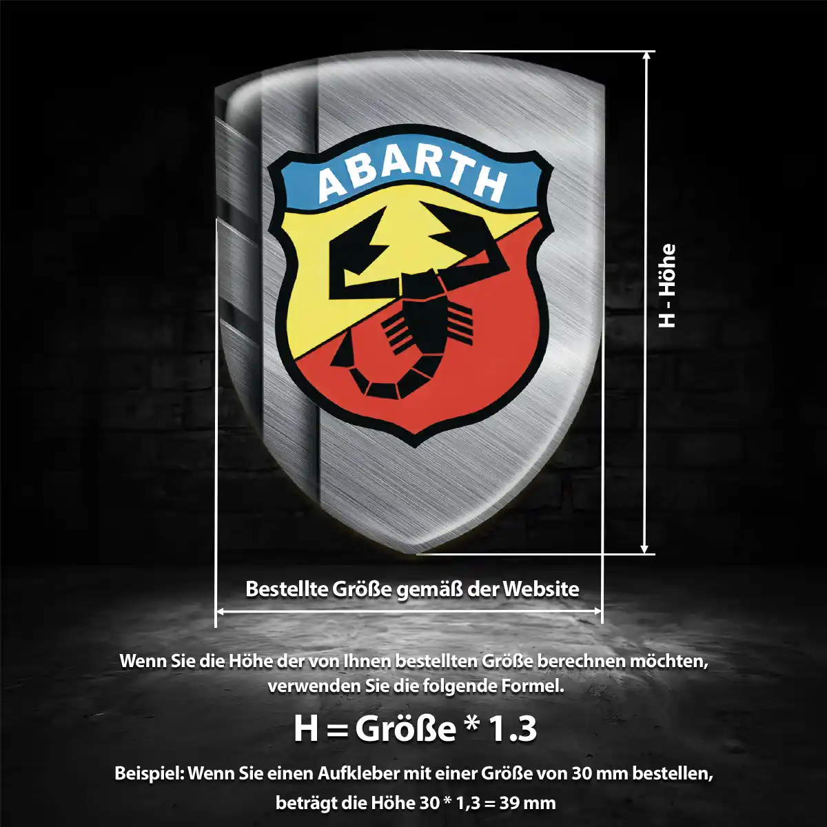 Abarth Aufkleber Embleme Silikon Auto Hochwertiges Harz