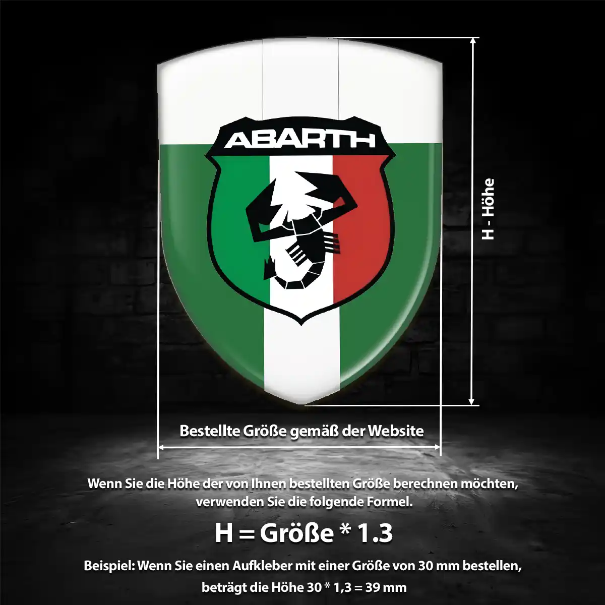 Abarth Aufkleber Embleme Silikon Auto Luxus-Edition