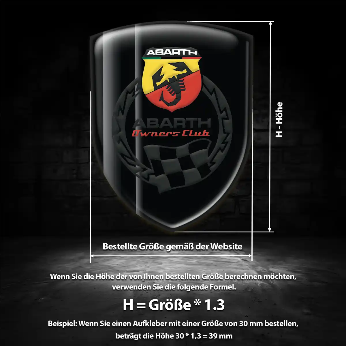 Abarth Aufkleber Embleme Silikon Auto Markenedition