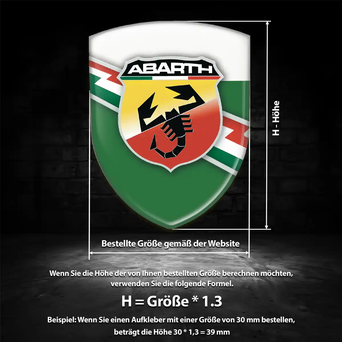 Abarth Aufkleber Embleme Silikon Auto Premium-Edition