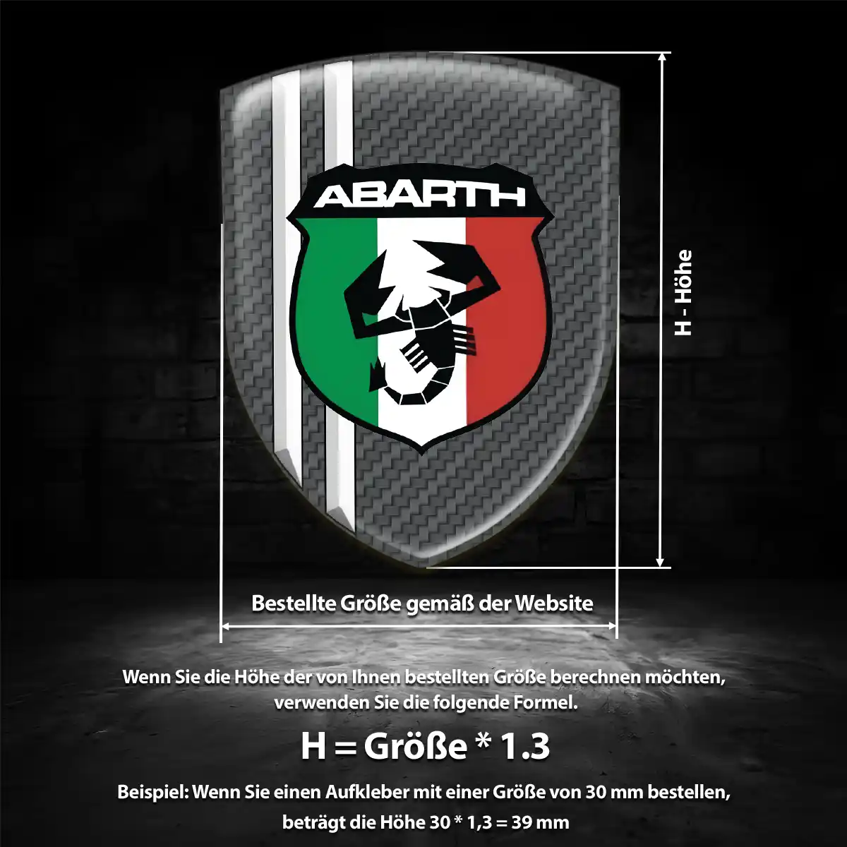 Abarth Aufkleber Embleme Silikon Auto Spitzenqualität