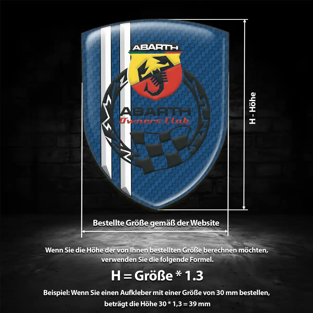 Abarth Aufkleber Embleme Silikon Überzeugende Qualität