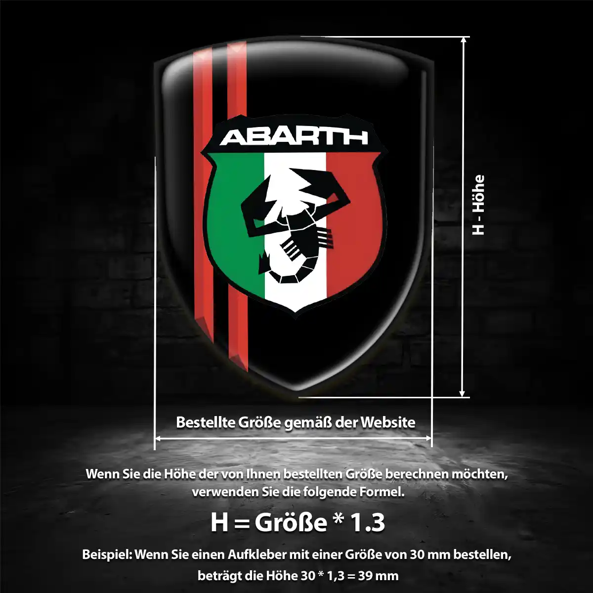 Abarth Aufkleber Embleme Silikon Edles Design
