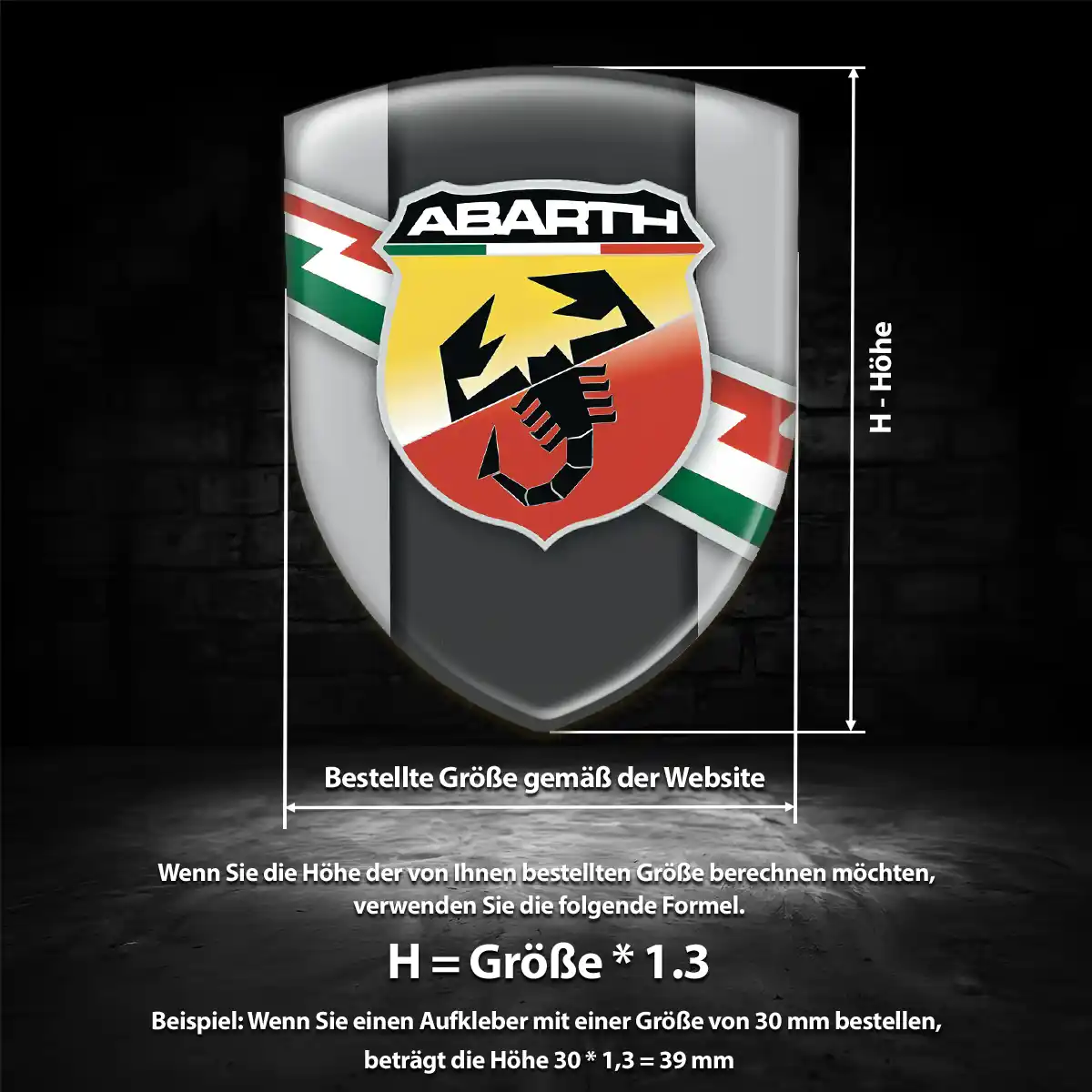 Abarth Aufkleber Embleme Silikon Erstklassige Qualität