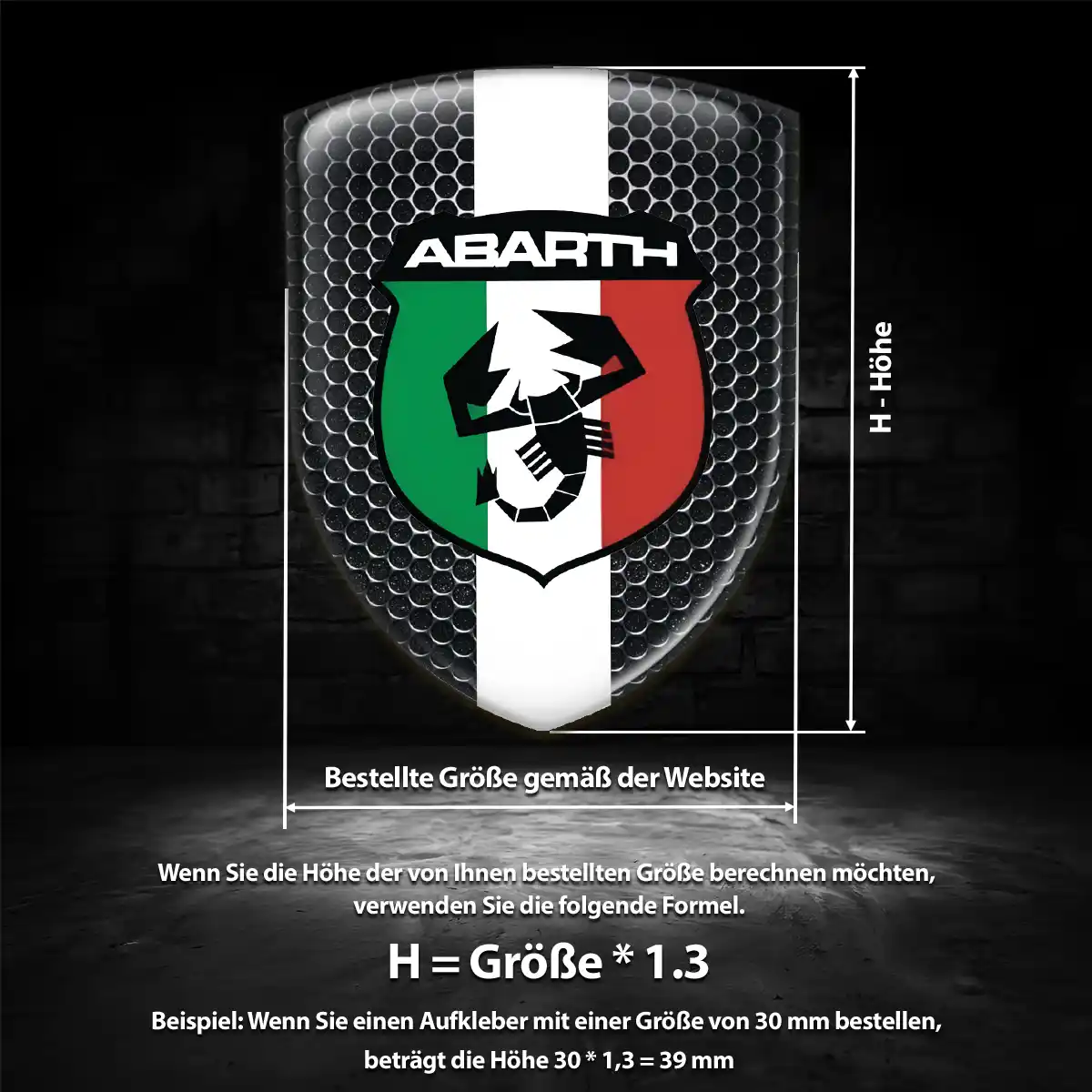 Abarth Aufkleber Embleme Silikon Höchste Qualität