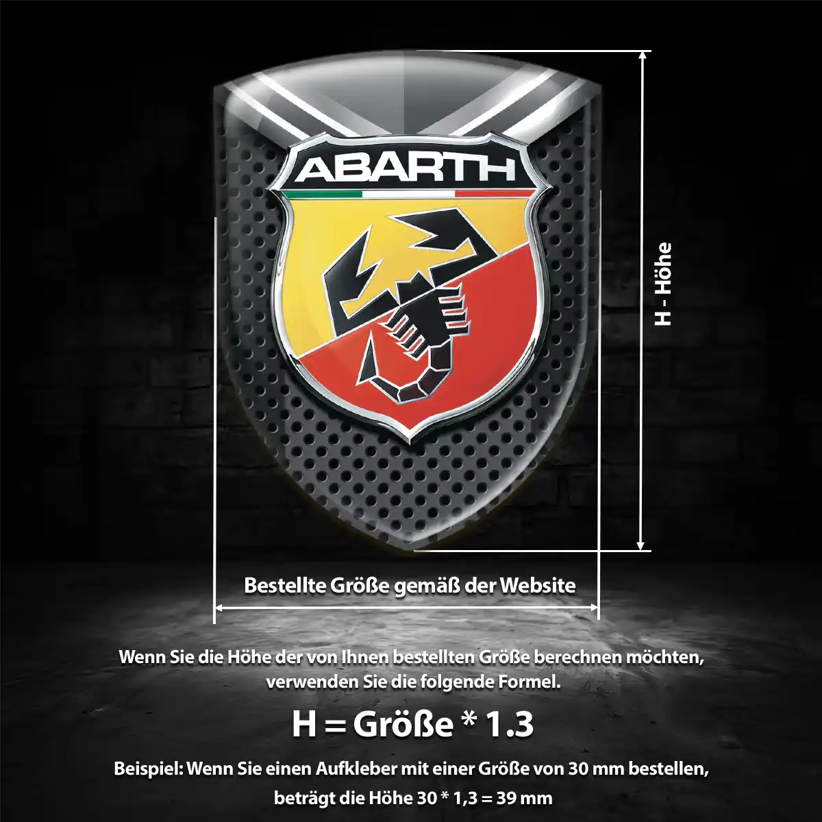 Abarth Aufkleber Embleme Silikon Hochwertiges Harz