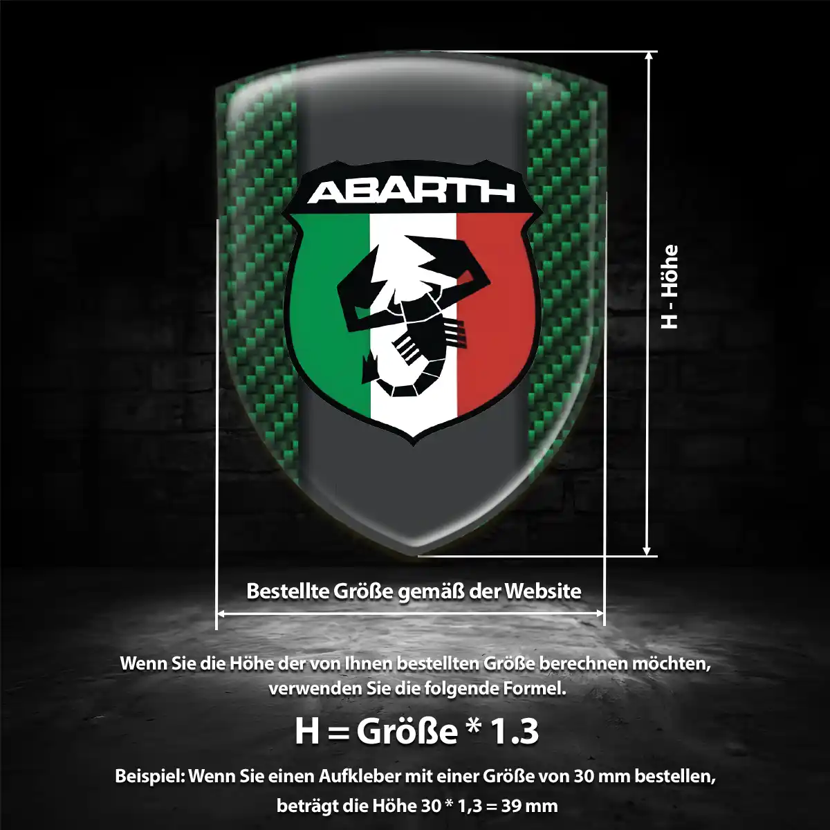 Abarth Aufkleber Embleme Silikon Limitierte Auflage