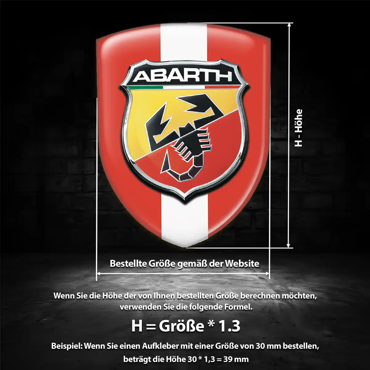 Abarth Aufkleber Embleme Silikon Luxus-Edition