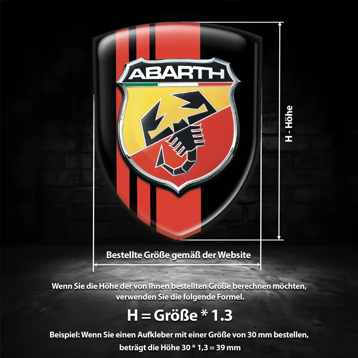 Abarth Aufkleber Embleme Silikon Markenedition