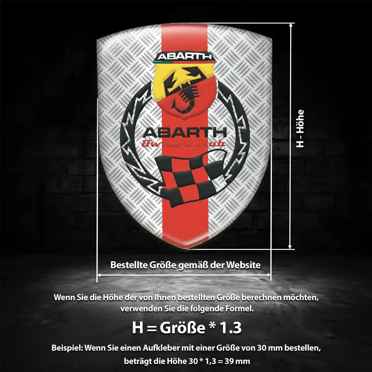 Abarth Aufkleber Embleme Silikon Premium-Edition