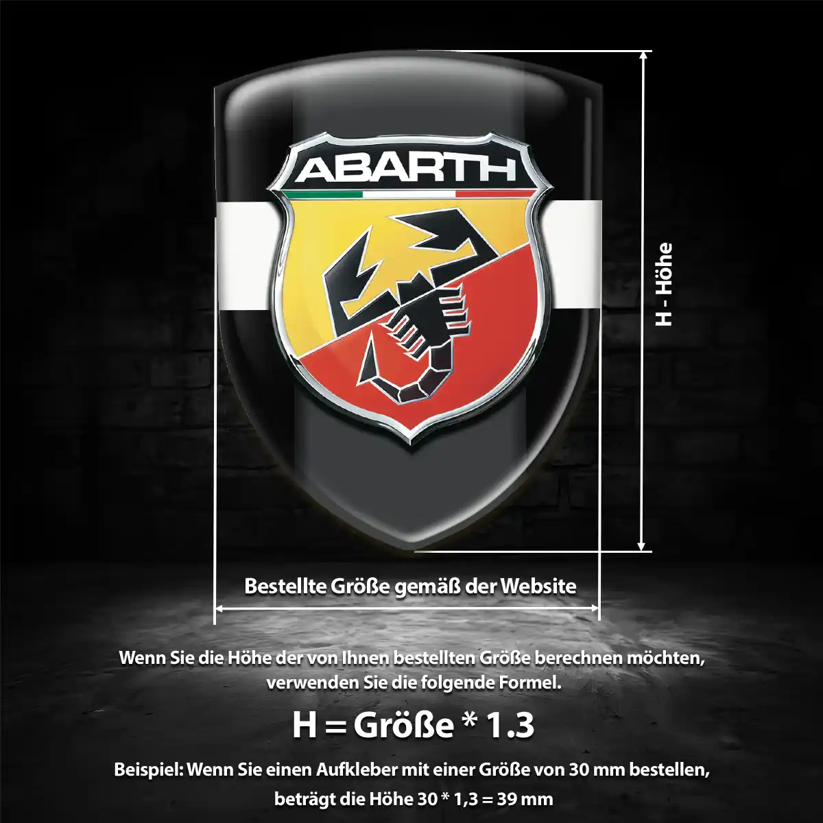 Abarth Aufkleber Embleme Silikon Premiumqualität