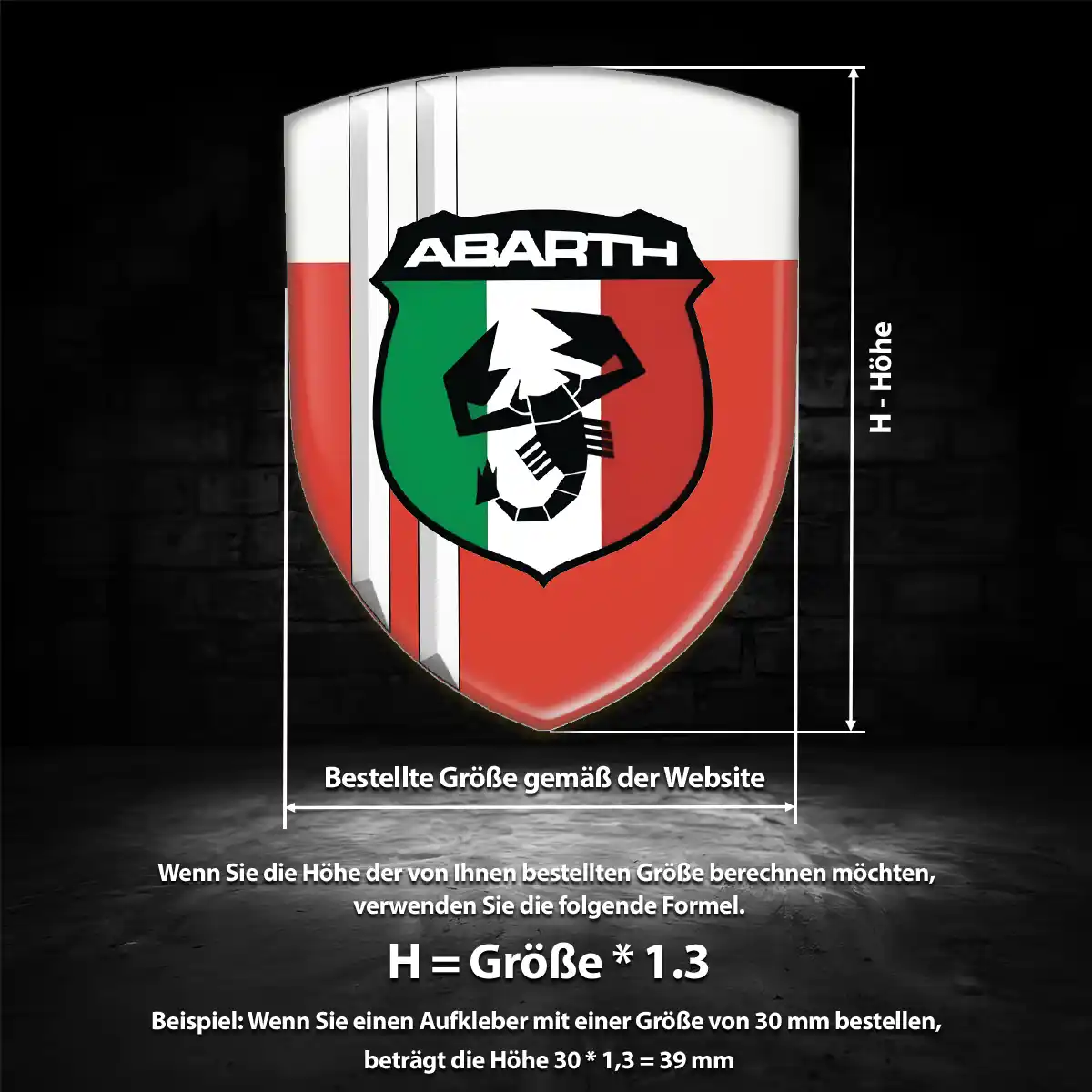 Abarth Aufkleber Embleme Silikon Spitzenqualität