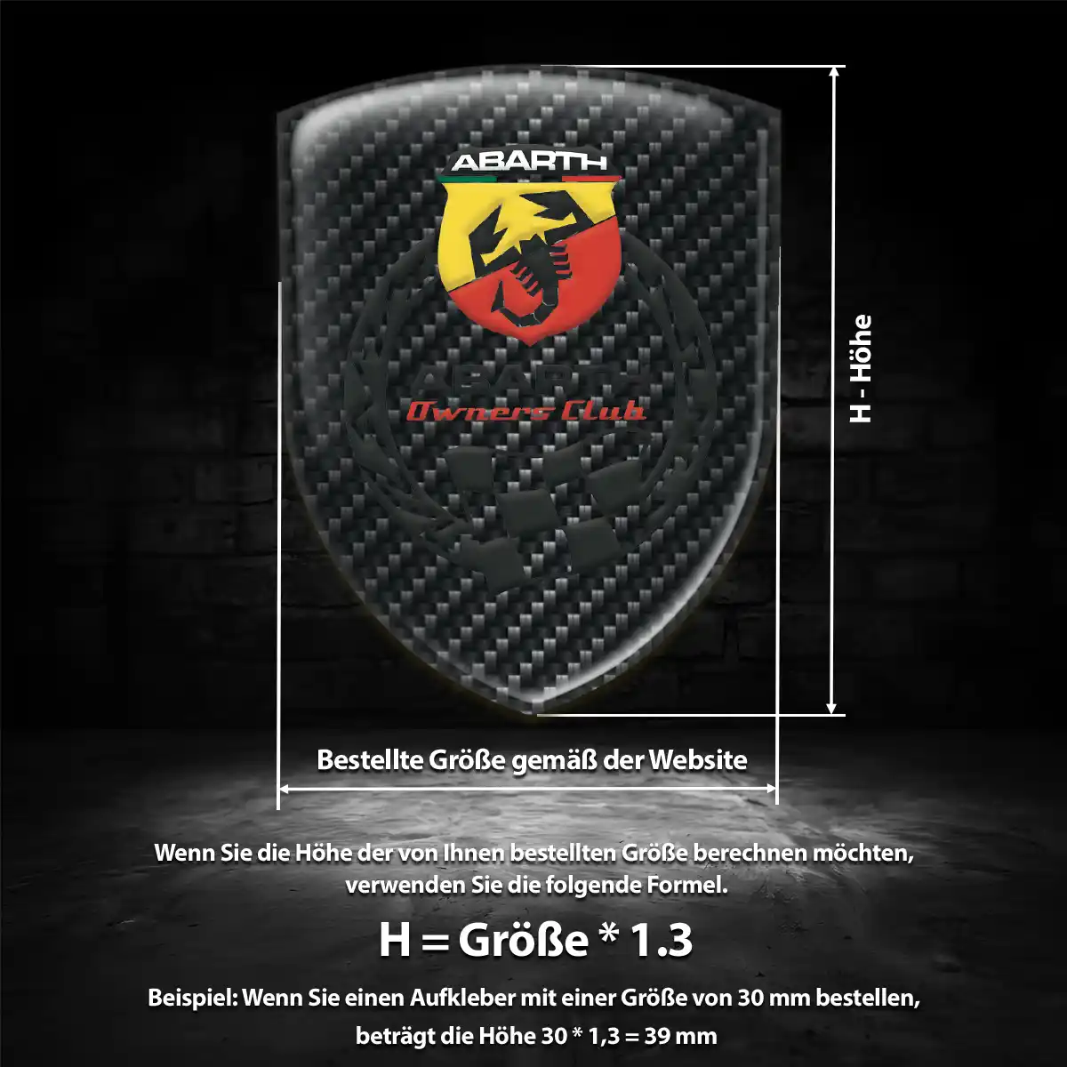 Abarth Aufkleber Silikon Embleme Ausdrucksstarkes Design
