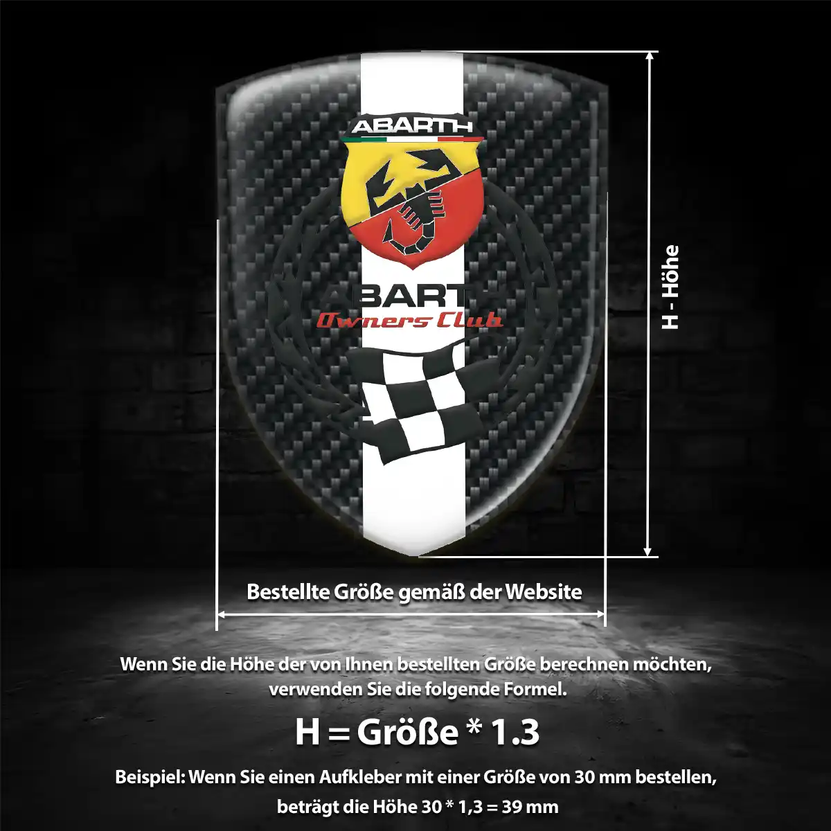 Abarth Aufkleber Silikon Embleme Auto Edles Design
