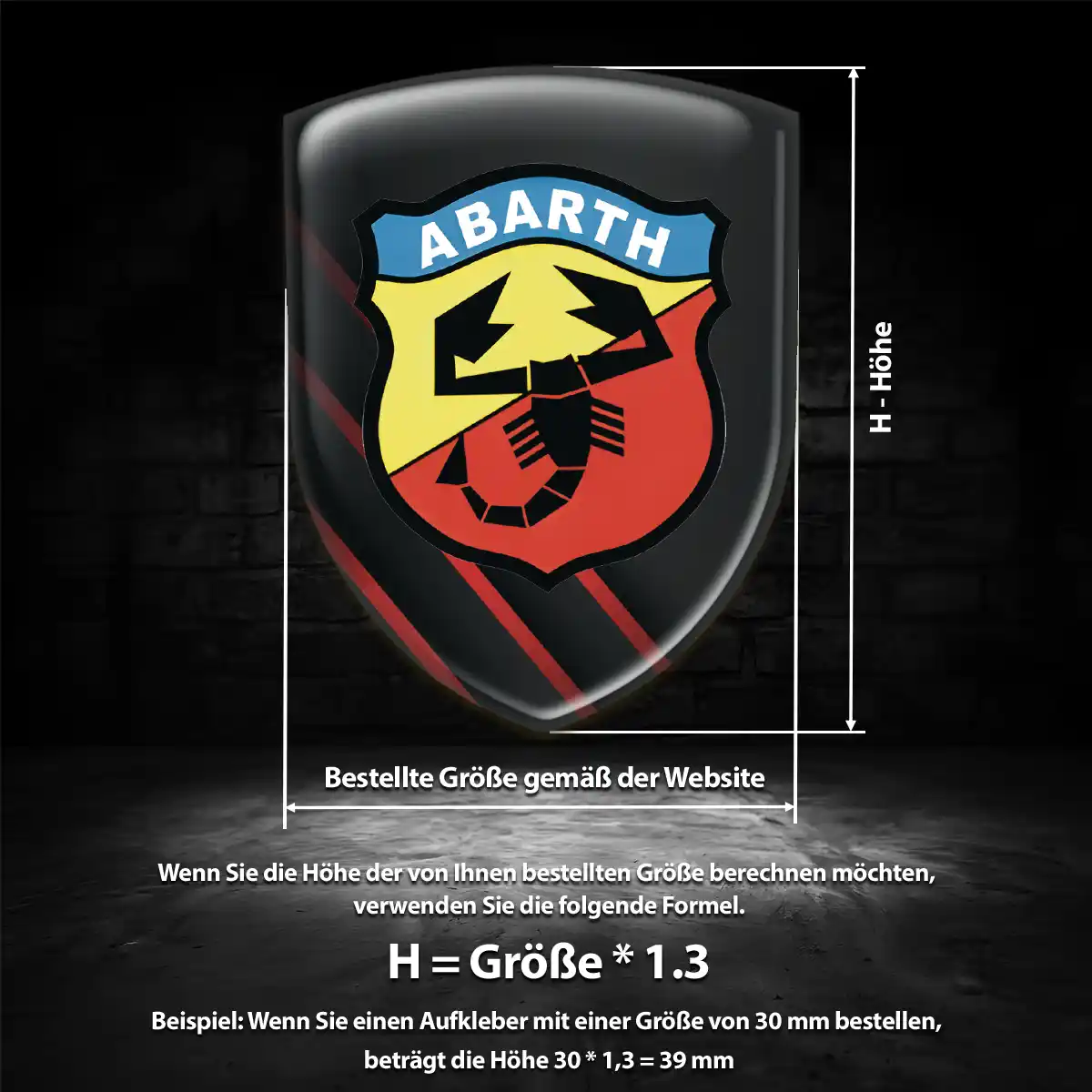 Abarth Aufkleber Silikon Embleme Auto Exterieurdesign