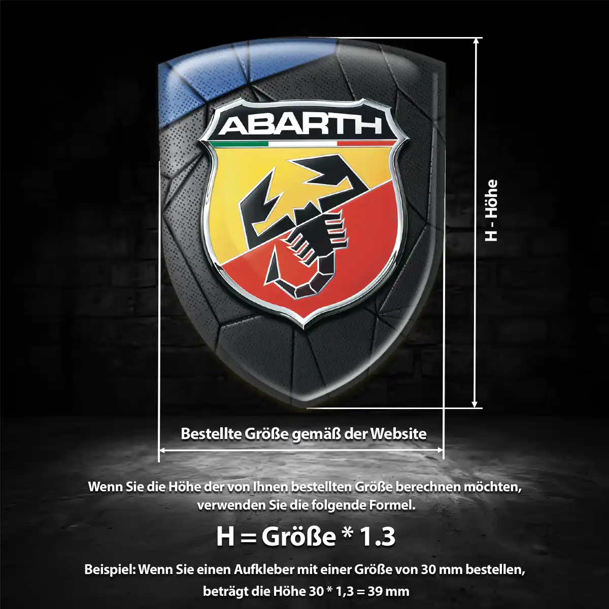 Abarth Aufkleber Silikon Embleme Auto Höchste Qualität