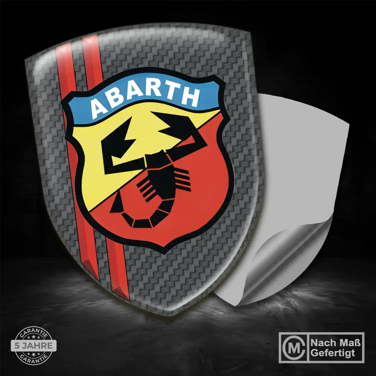 Abarth Aufkleber Silikon Embleme Auto Hochwertiges Harz