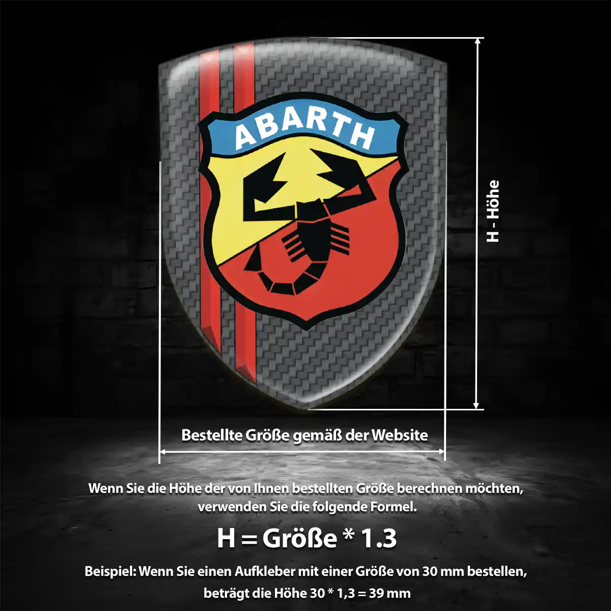 Abarth Aufkleber Silikon Embleme Auto Hochwertiges Harz