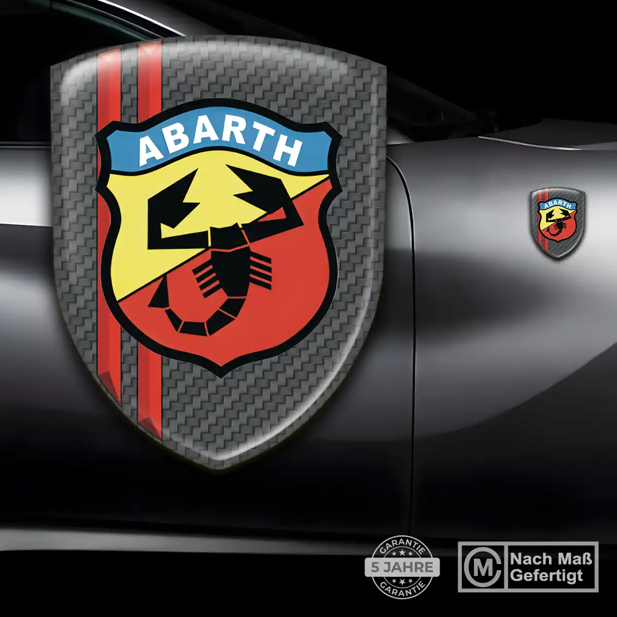 Abarth Aufkleber Silikon Embleme Auto Hochwertiges Harz