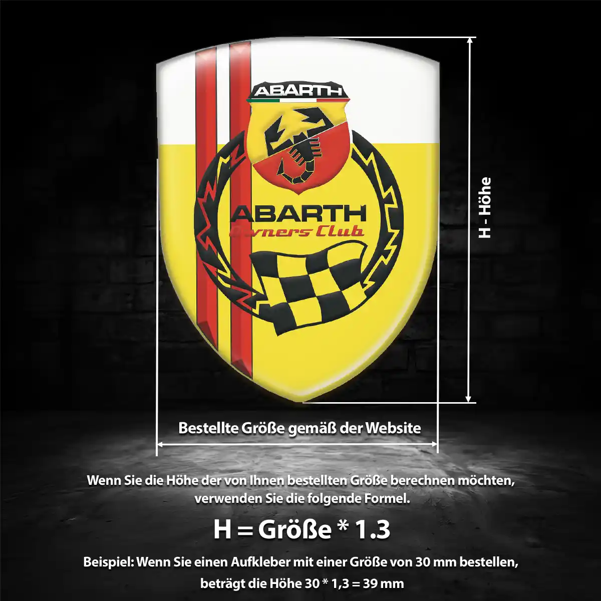 Abarth Aufkleber Silikon Embleme Auto Luxus-Edition