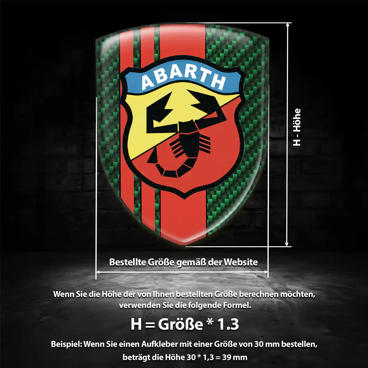 Abarth Aufkleber Silikon Embleme Auto Premium-Edition
