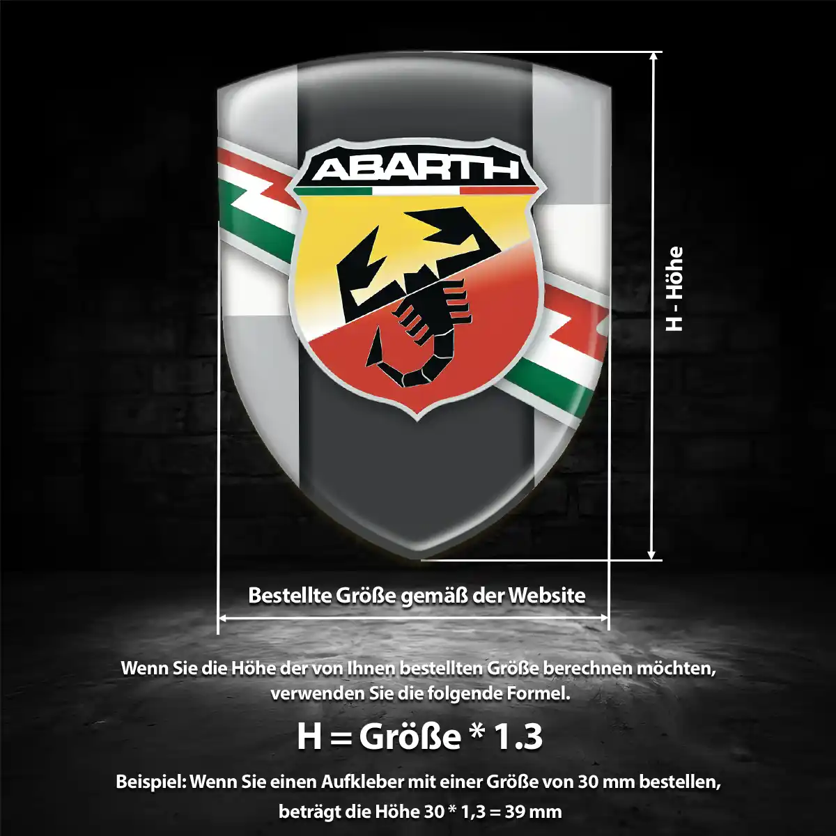 Abarth Aufkleber Silikon Embleme Auto Spitzenqualität