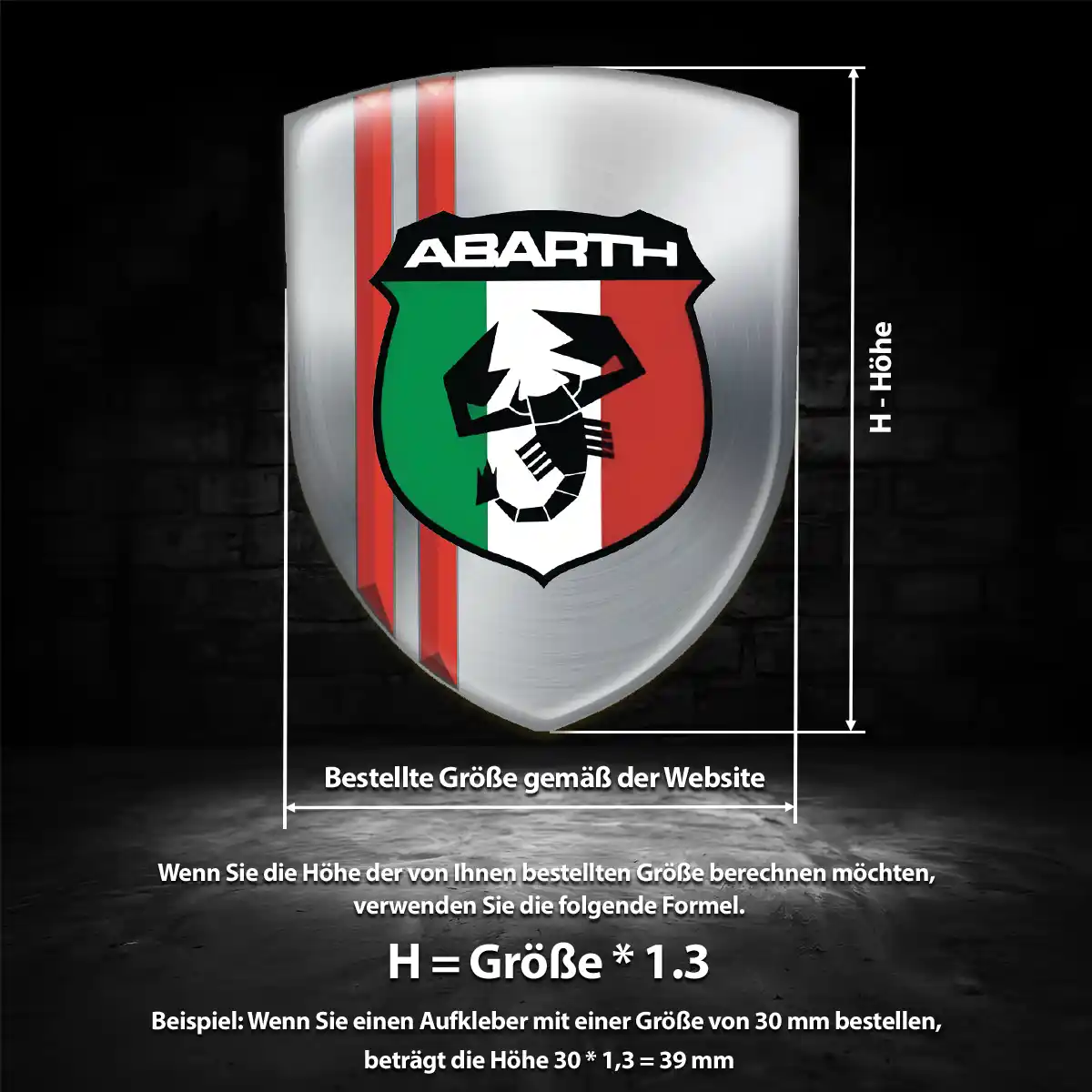 Abarth Aufkleber Silikon Embleme Auto Tuningfahrzeug